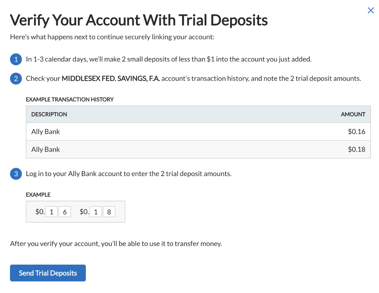 Ally wire deals transfer